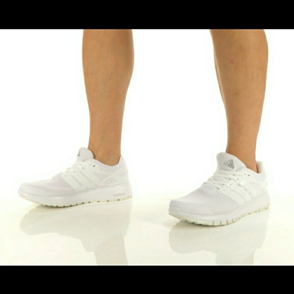 All White Adidas cloudfoam